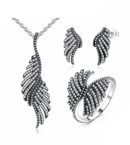 925 Sterling Silver Phoenix Feather Jewelry Set-women-wanahavit-7-wanahavit