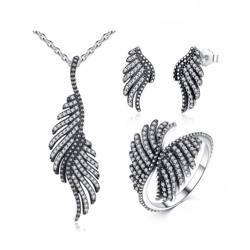 925 Sterling Silver Phoenix Feather Jewelry Set-women-wanahavit-7-wanahavit