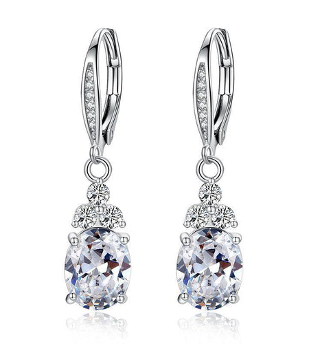 Authentic White & Blue Crystal Anti-allergic Drop Earring-women-wanahavit-White-wanahavit