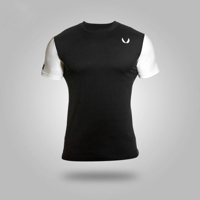 Stylish Raglan Workout Slim Fit Tees-men fashion & fitness-wanahavit-Black Body White-L-wanahavit