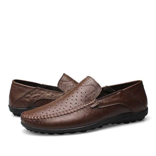 Summer Genuine Soft Leather Moccasin Slip On Shoes-men-wanahavit-Coffee Summer Loafer-11-wanahavit
