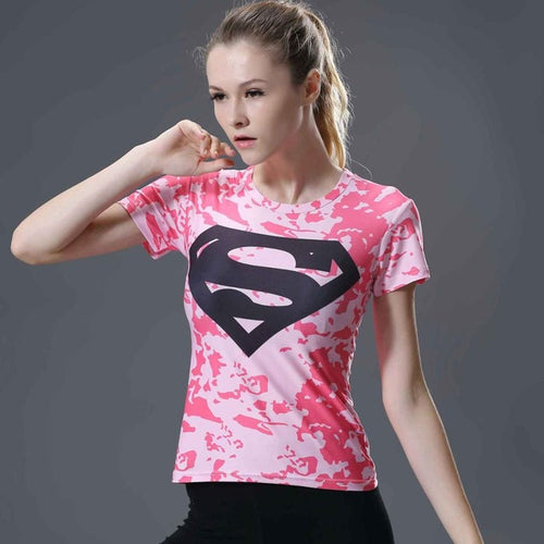 Load image into Gallery viewer, DC Superheroes Compression Shirt-women fitness-wanahavit-Superwoman 8-XXL-wanahavit

