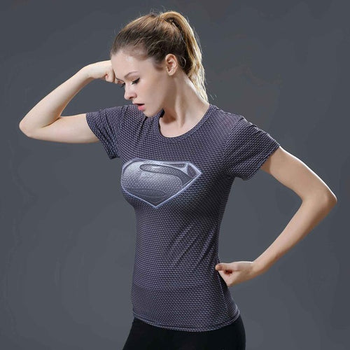 Load image into Gallery viewer, DC Superheroes Compression Shirt-women fitness-wanahavit-Superwoman 2-XXL-wanahavit
