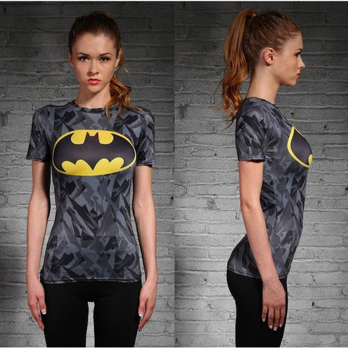 Load image into Gallery viewer, DC Superheroes Compression Shirt-women fitness-wanahavit-Batwoman 2-XXL-wanahavit
