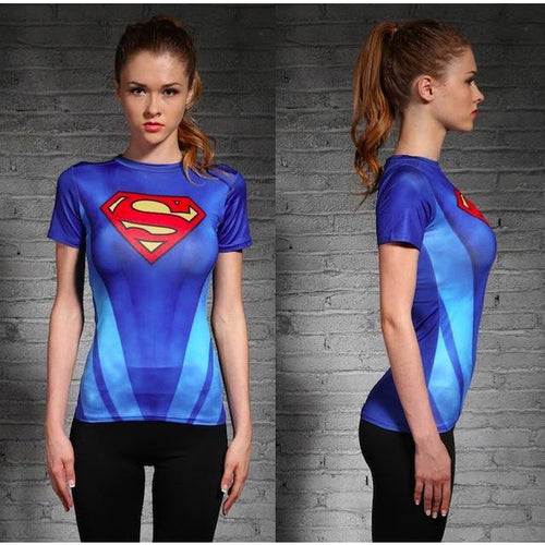 Load image into Gallery viewer, DC Superheroes Compression Shirt-women fitness-wanahavit-Superwoman 7-XXL-wanahavit
