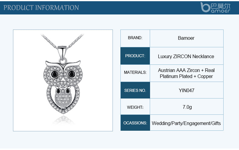 Vintage Owl with AAA Austrian Zircon Pendant Necklace-women-wanahavit-wanahavit