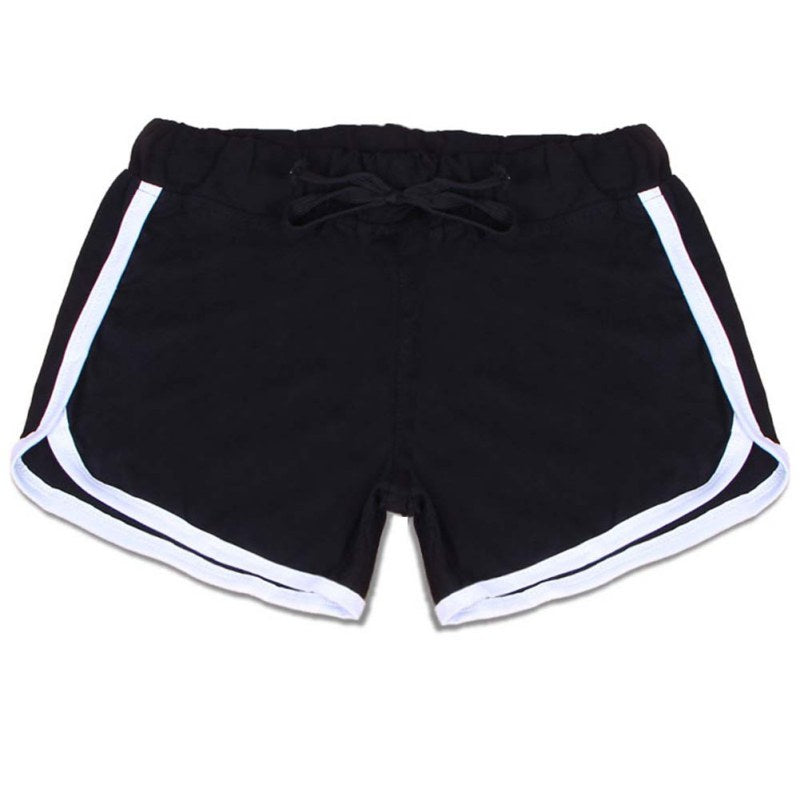 Yo-Ga Drawstring Casual Loose Cotton Shorts-women fitness-wanahavit-black white-S-wanahavit