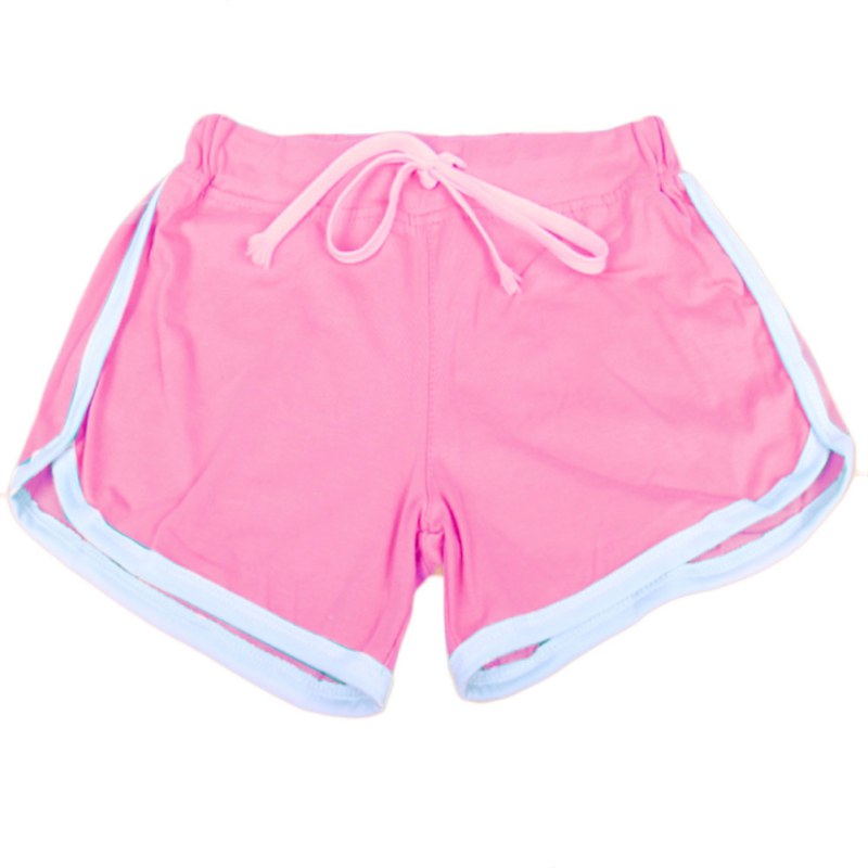 Yo-Ga Drawstring Casual Loose Cotton Shorts-women fitness-wanahavit-pink white-S-wanahavit