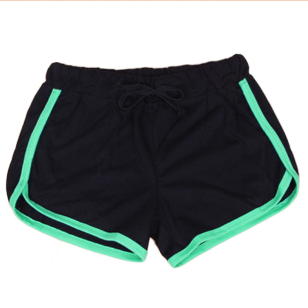 Yo-Ga Drawstring Casual Loose Cotton Shorts-women fitness-wanahavit-black green-L-wanahavit