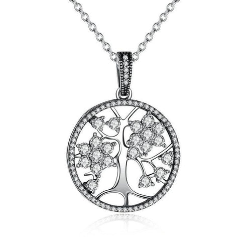 Load image into Gallery viewer, 925 Sterling Silver Tree of Life Round Pendant Necklace-women-wanahavit-wanahavit

