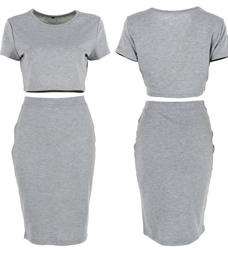 Two Piece Outfits Club Skirt Summer & Short Sleeve Top-women-wanahavit-S-wanahavit