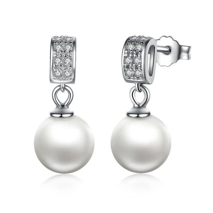925 Sterling Silver Simulated Pearl Pendant Earring-women-wanahavit-wanahavit