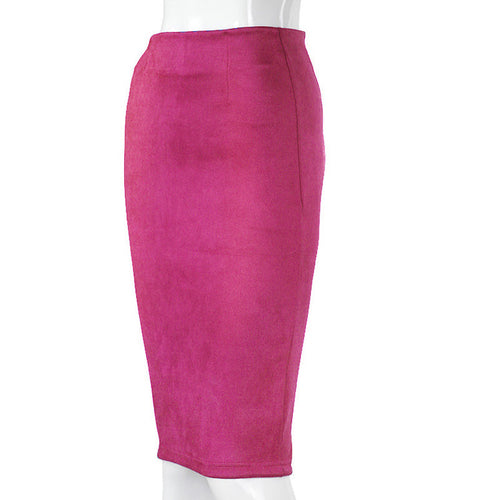 Load image into Gallery viewer, Vintage Suede Split Thick Stretchy Skirts-women-wanahavit-Hot Pink-S-wanahavit
