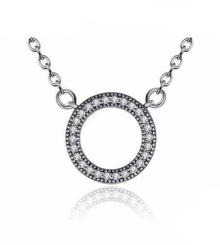 925 Sterling Clear Round Shape Pendant Necklaces-women-wanahavit-wanahavit