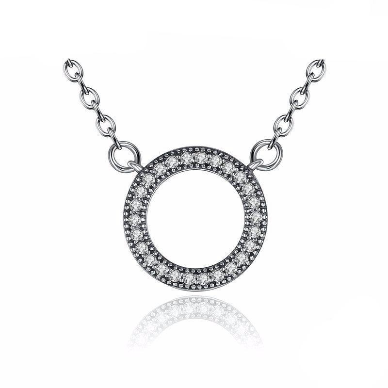 925 Sterling Clear Round Shape Pendant Necklaces-women-wanahavit-wanahavit