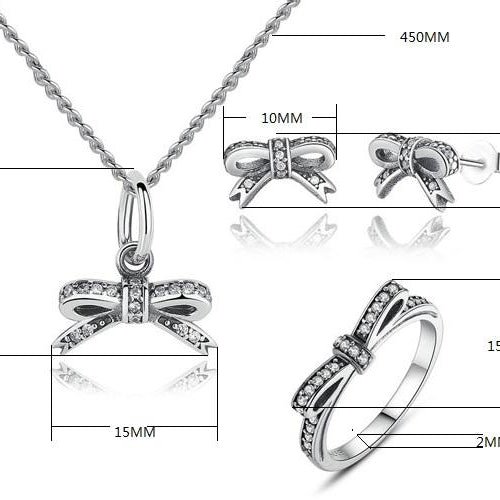 Load image into Gallery viewer, 925 Sterling Silver Sparkling Bow Knot Jewelry Sets-women-wanahavit-6-wanahavit
