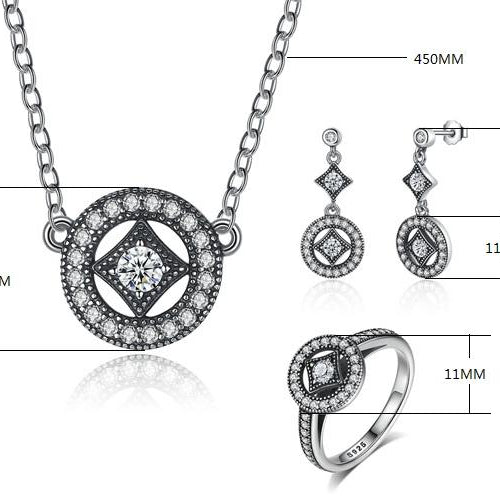 Load image into Gallery viewer, 925 Sterling Silver Classic Vintage Allure Jewelry Set-women-wanahavit-Silver 1-6-wanahavit
