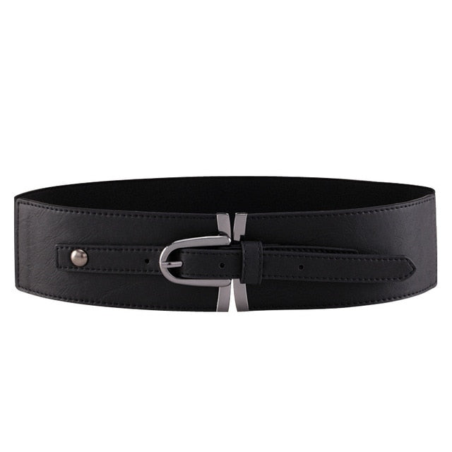 Elastic Waistband Wide Dress Belt-women-wanahavit-YF003 Black-88CM-wanahavit