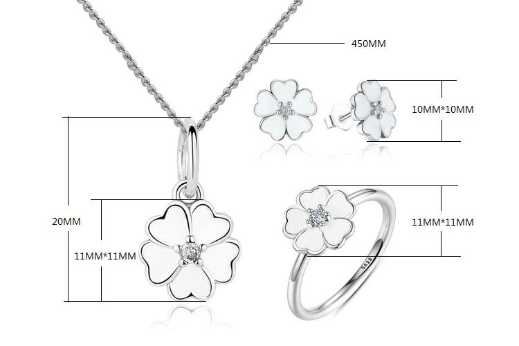 925 Sterling Silver Primrose Flower White Enamel Jewelry Set-women-wanahavit-6-wanahavit