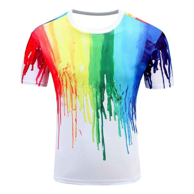 Colorful 3D Printed High Quality Tees #rainbow-men-wanahavit-M-wanahavit