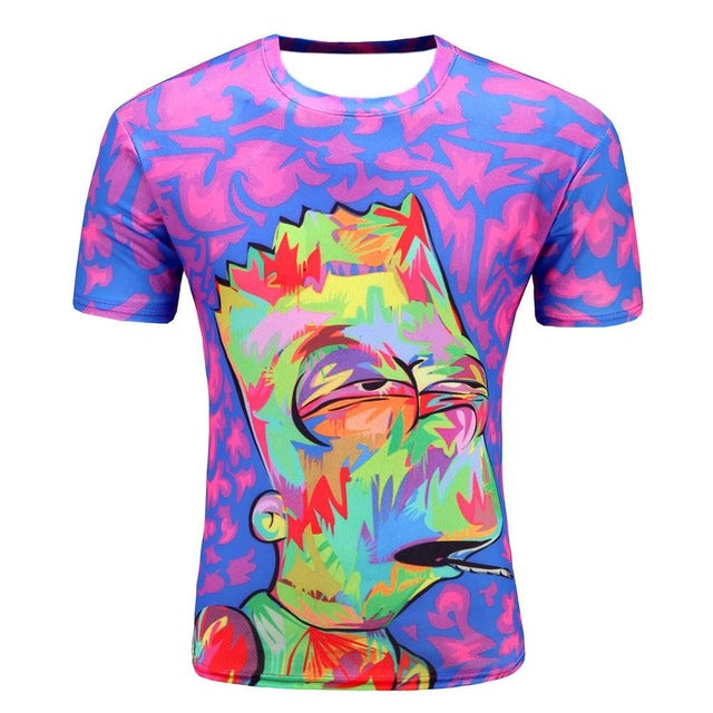 Colorful 3D Printed High Quality Tees #cartoon-men-wanahavit-M-wanahavit