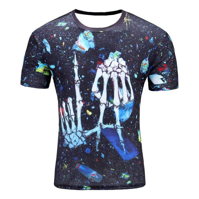 Colorful 3D Printed High Quality Tees #skeleton-men-wanahavit-M-wanahavit