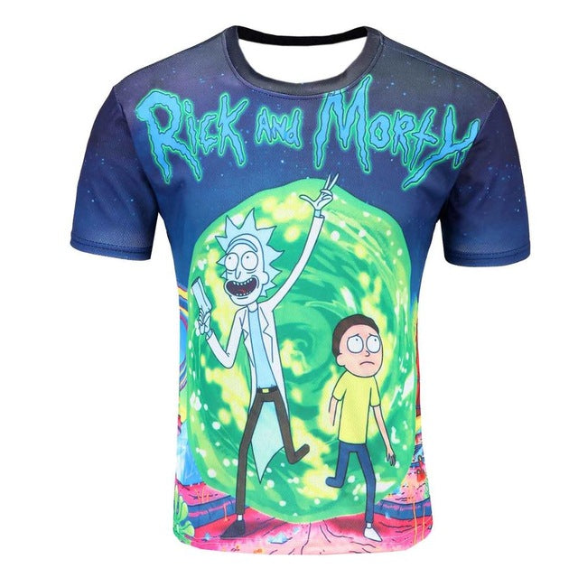 Colorful 3D Printed High Quality Tees #ricknmorty-men-wanahavit-XXL-wanahavit