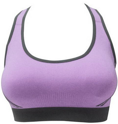 Load image into Gallery viewer, 2 Color Contrast Padded Sports Bra-women fitness-wanahavit-Purple-S-wanahavit
