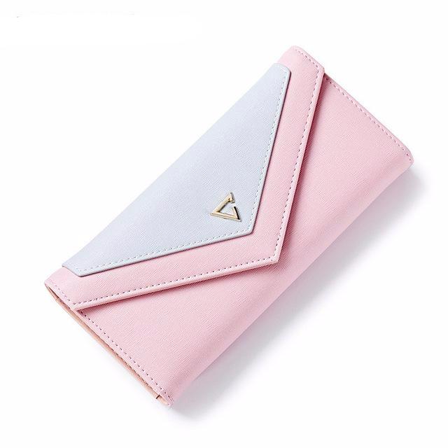 Geometric Envelope PU Leather Clutch Wallet-women-wanahavit-Pink-wanahavit
