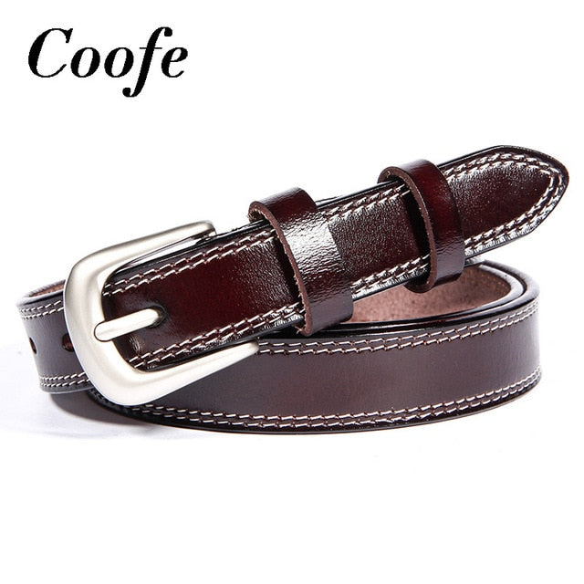 Cow Genuine Leather Pin Buckle Belt-wanahavit-ND10 Coffe-100cm-wanahavit