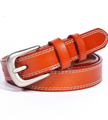 Cow Genuine Leather Pin Buckle Belt-wanahavit-ND10 Yellow Brown-100cm-wanahavit