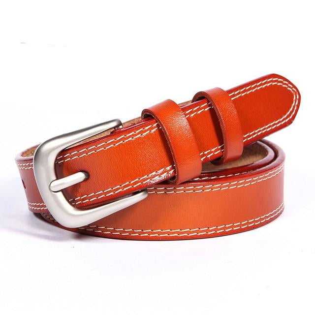 Cow Genuine Leather Pin Buckle Belt-wanahavit-ND10 Yellow Brown-100cm-wanahavit