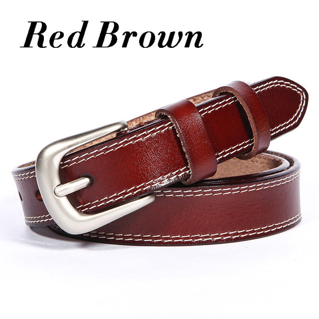 Cow Genuine Leather Pin Buckle Belt-wanahavit-ND10 Red Brown-100cm-wanahavit