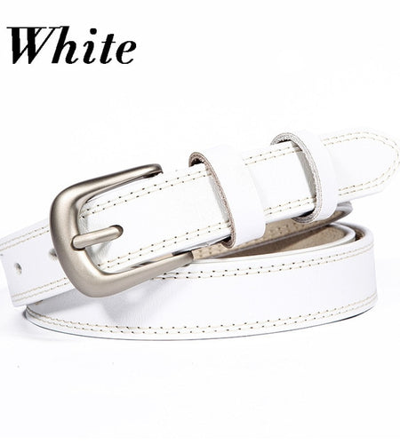 Cow Genuine Leather Pin Buckle Belt-wanahavit-ND10 White-100cm-wanahavit