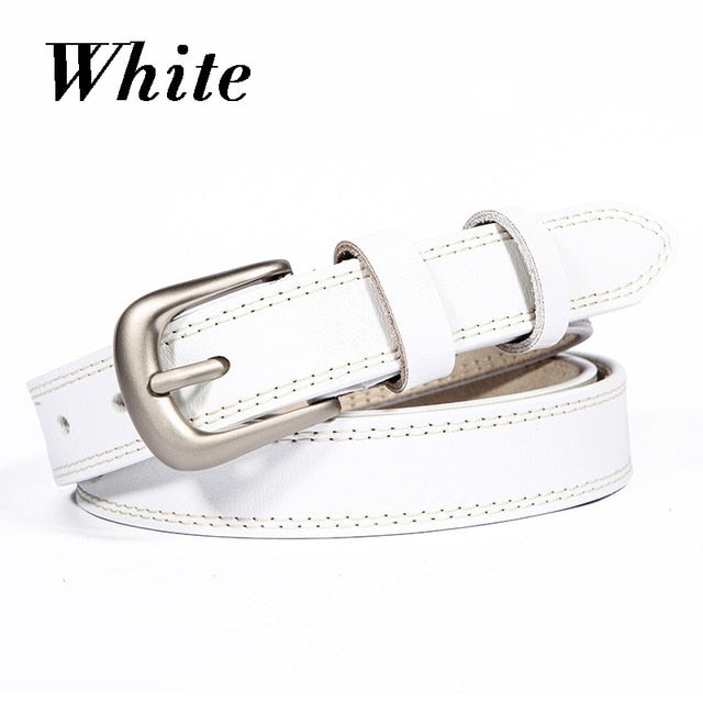 Cow Genuine Leather Pin Buckle Belt-wanahavit-ND10 White-100cm-wanahavit