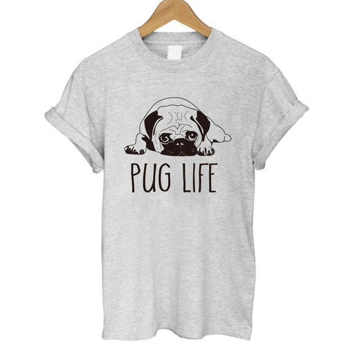 Load image into Gallery viewer, Pug Life Printed Casual Tees-women-wanahavit-Gray Pug Life 1-S-wanahavit
