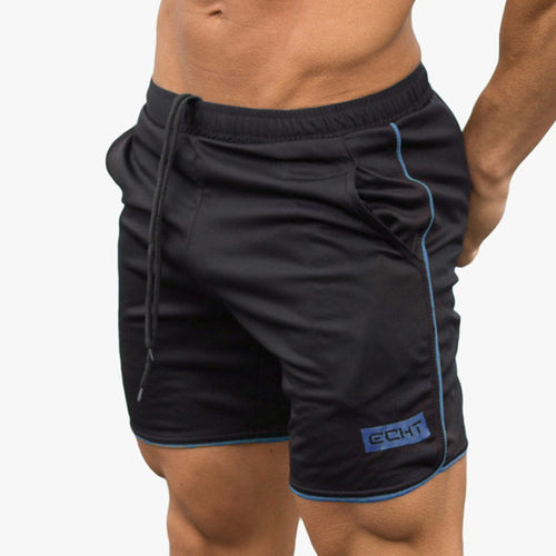 Load image into Gallery viewer, Casual Bodybuilder Calf Length Workout Shorts-men fitness-wanahavit-Black with Blue-M-wanahavit
