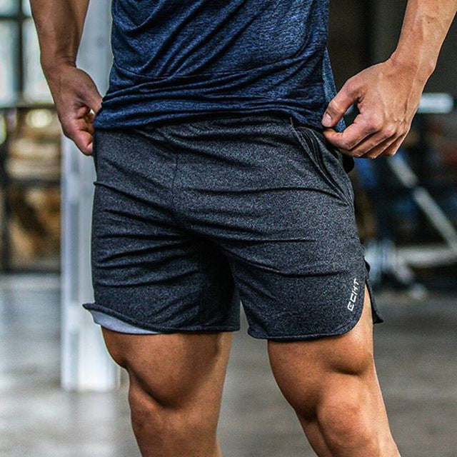 Casual Bodybuilder Calf Length Workout Shorts-men fitness-wanahavit-Dark Gray-M-wanahavit