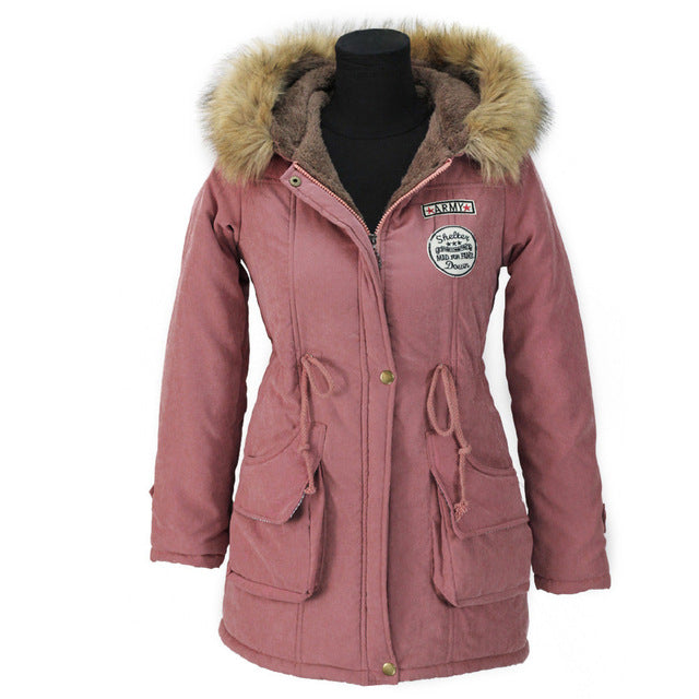 Casual Long Wadded Fur Hooded Jacket-women-wanahavit-Pink-XXL-wanahavit