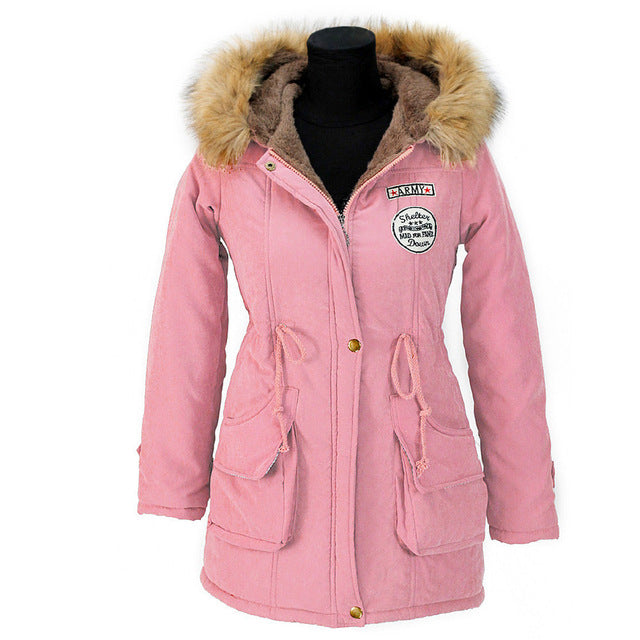 Casual Long Wadded Fur Hooded Jacket-women-wanahavit-Light Pink-XXL-wanahavit