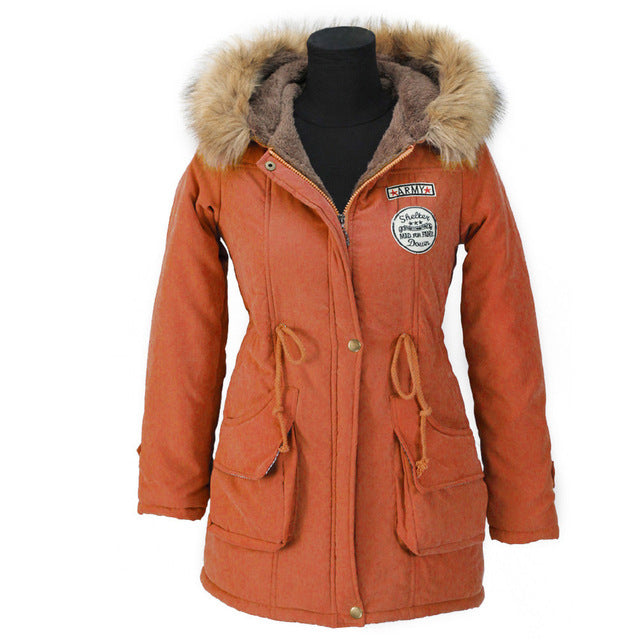 Casual Long Wadded Fur Hooded Jacket-women-wanahavit-Orange-XXL-wanahavit
