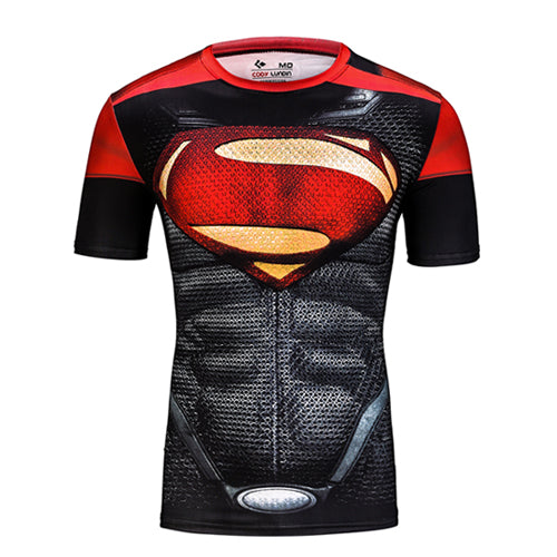 Load image into Gallery viewer, Marvel &amp; DC Superheroes Compression Shirt-men fashion &amp; fitness-wanahavit-Black Superman-M-wanahavit
