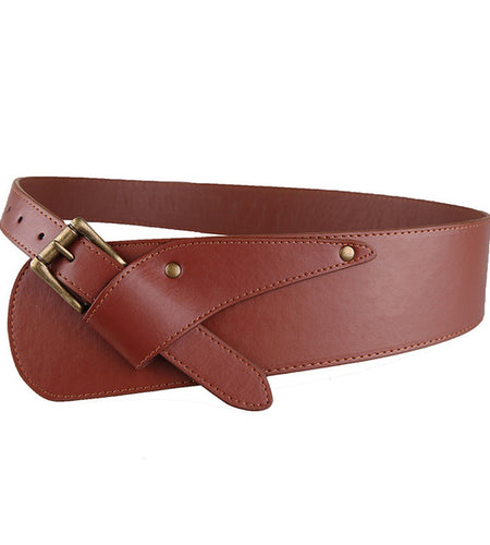 Vintage Metal Buckle Elastic Waist Belt-women-wanahavit-YF002 Brown-100cm-wanahavit