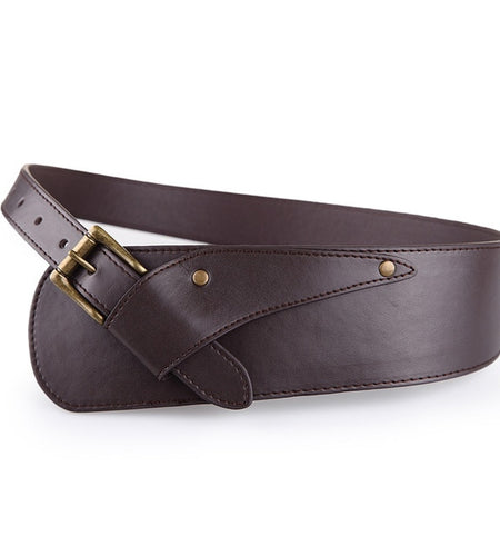 Vintage Metal Buckle Elastic Waist Belt-women-wanahavit-YF002 Coffee-100cm-wanahavit