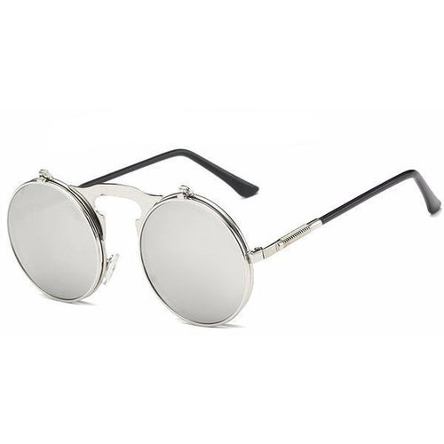 Load image into Gallery viewer, Retro Steampunk Round Sunglasses-unisex-wanahavit-Silver-wanahavit
