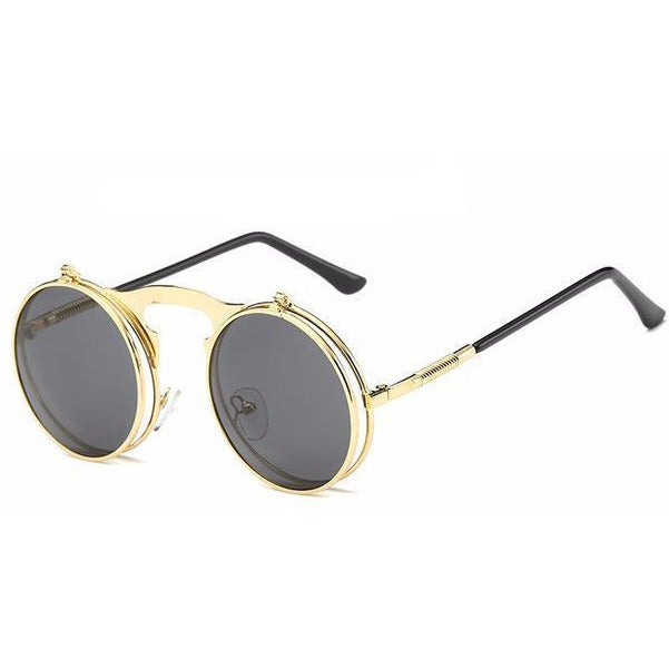 Retro Steampunk Round Sunglasses-unisex-wanahavit-Gold Gray-wanahavit
