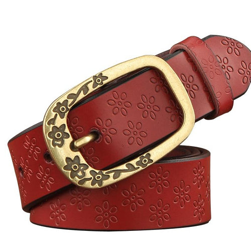 Load image into Gallery viewer, Floral Engrave Genuine Leather Vintage Belt-women-wanahavit-ND09 Red-100cm-wanahavit
