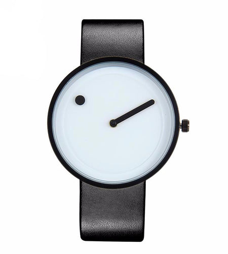 Minimalist Dot and Line Stylish Quartz Watch-unisex-wanahavit-black white-wanahavit