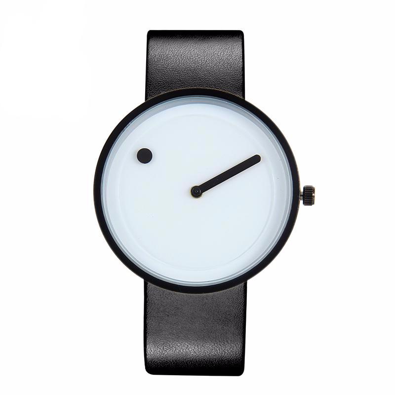 Minimalist Dot and Line Stylish Quartz Watch-unisex-wanahavit-black white-wanahavit