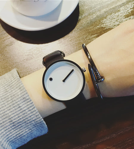 Minimalist Dot and Line Stylish Quartz Watch-unisex-wanahavit-black white-wanahavit